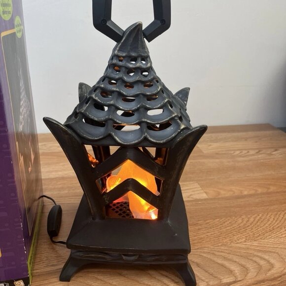 Gemmy Halloween Decor Gothic Lantern Flickering Light Hang or Set Down in Box - Picture 3 of 14
